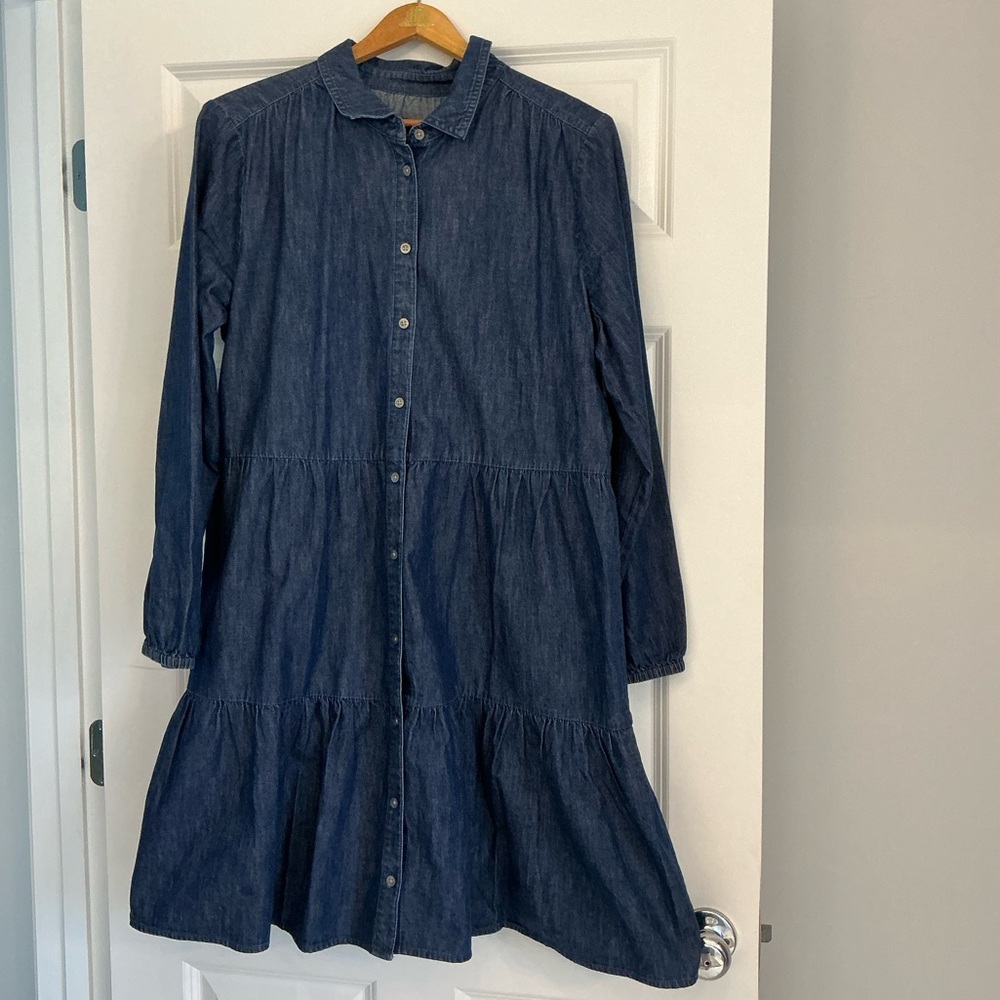 Blue Denim Button-Up Dress
